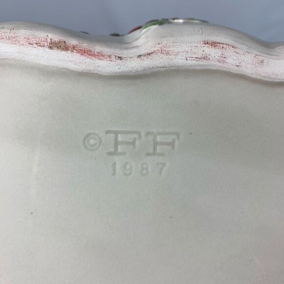 Fitz and Floyd 1987 Ceremic Santa Christmas Decorative Dish Red White  8"x12" - Picture 8 of 10